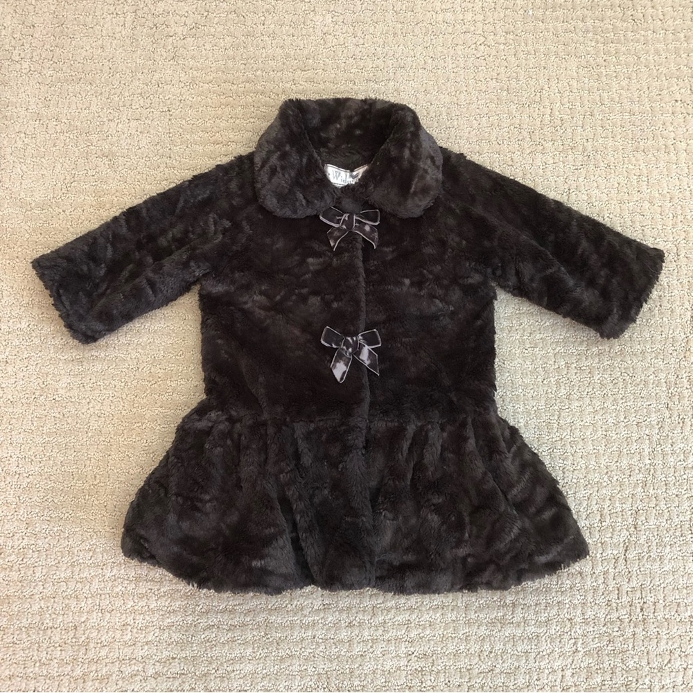 Widgeon Faux Fur Peplum Toddler Coat